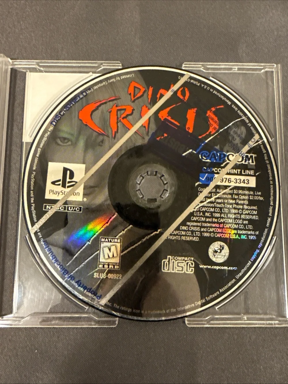 Dino Crisis (Sony PlayStation 1, 1999) PS1 Game Disc W/ Dino Crisis 2 Front Cov